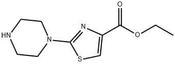 2-(1-哌嗪)-4-噻唑羧酸乙酯 结构式