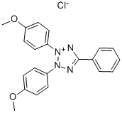 2,3-双-(4-甲氧苯基)-5-苯基氯化四氮唑 结构式