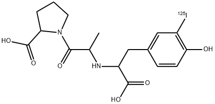 N-(1(S)-carboxy-(4-hydroxy-3-iodophenyl)ethyl)-alanylproline 结构式