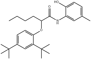 Hexanamide, 2-[2,4-bis(1,1-dimethylethyl)phenoxy]-N-(2-hydroxy-5-methylphenyl)- 结构式