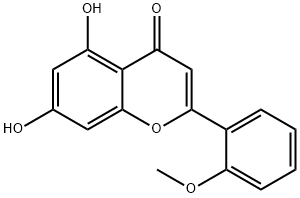 4H-1-Benzopyran-4-one, 5,7-dihydroxy-2-(2-methoxyphenyl)- 结构式