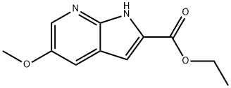 5-甲氧基-1H-吡咯并[2,3-B]吡啶-2-甲酸乙酯 结构式