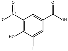 4-羟基-3-碘-5-硝基苯甲酸 结构式