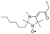 2-hexyl-2,3,5,5-tetramethyl-4-(3-iodo-2-oxopropylidene)imidazolidine-1-oxyl 结构式