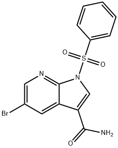 1H-Pyrrolo[2,3-b]pyridine-3-carboxamide, 5-bromo-1-(phenylsulfonyl)- 结构式