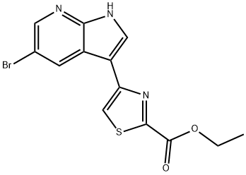 2-Thiazolecarboxylic acid, 4-(5-broMo-1H-pyrrolo[2,3-b]pyridin-3-yl)-, ethyl ester 结构式