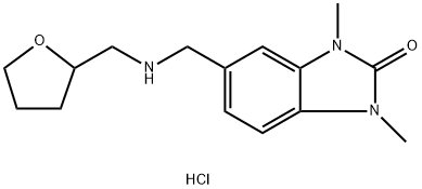 1,3-Dimethyl-5-{[(tetrahydro-furan-2-ylmethyl)-amino]-methyl}-1,3-dihydro-benzoimidazol-2-one 结构式