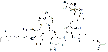 3,3'-dithiobis(2'-O-6-(propionylamino)hexanoyl)adenosine 5'-triphosphate 结构式