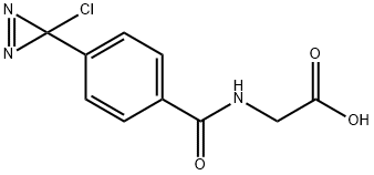 N-[4-(3-氯-3H-双吖丙啶-3-基)苯甲酰基]甘氨酸 结构式