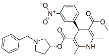 3,5-Pyridinedicarboxylic acid, 1,4-dihydro-2,6-dimethyl-4-(3-nitrophenyl)-, methyl 1-(phenylmethyl)-3-pyrrolidinyl ester, [R-(R*,S*)]- 结构式
