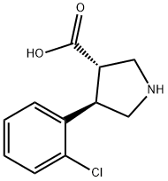 (3S,4R)-4-(2-氯苯基)吡咯烷-3-羧酸 结构式