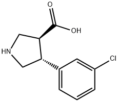 (3S,4R)-4-(3-氯苯基)吡咯烷-3-羧酸 结构式