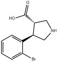 (3S,4R)-4-(2-溴苯基)吡咯烷-3-羧酸 结构式
