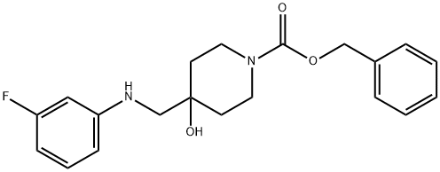 4-{[(3-氟苯基)氨基]甲基}-4-羟基哌啶-1-甲酸苄酯 结构式