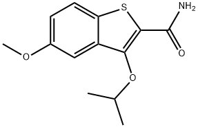 3-isopropoxy-5-methoxybenzo(b)thiophene-2-carboxamide 结构式