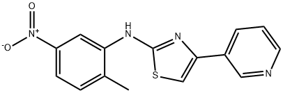 N-(2-甲基-5-硝基苯基)-4-(3-吡啶基)-2-氨基噻唑 结构式