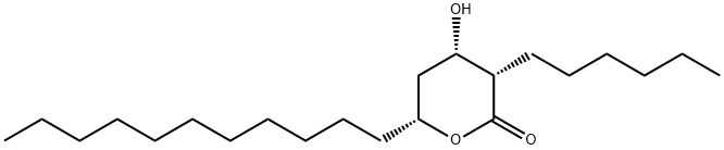 3-己基四氢-4-羟基-6-十一烷基-2H-吡喃-2-酮 结构式