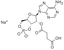 2'-O-MONOSUCCINYLADENOSINE-3',5'-CYCLIC MONOPHOSPHATE SODIUM SALT 结构式