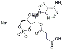 2'-O-MONOSUCCINYLADENOSINE-3',5'-CYCLIC MONOPHOSPHATE SODIUM SALT 结构式