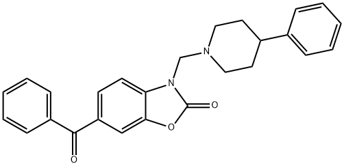 2(3H)-Benzoxazolone, 6-benzoyl-3-((4-phenyl-1-piperidinyl)methyl)- 结构式