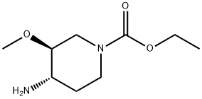 1-Piperidinecarboxylicacid,4-amino-3-methoxy-,ethylester,trans-(9CI) 结构式