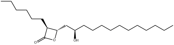 (3S,4S)-3-己基-4-[(2R)-2-羟基十三烷基]-2-氧杂环丁酮 结构式