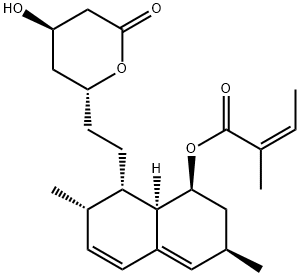 (2Z)-2-甲基-2-丁烯酸 (1S,3R,7S,8S,8AR)-1,2,3,7,8,8A-六氢-3,7-二甲基-8-[2-[(2R,4R)-四氢-4-羟基-6-氧代-2H-吡喃-2-基]乙基]-1-萘基酯 结构式