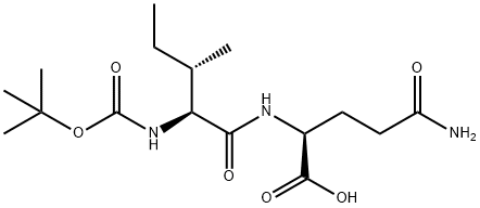 (2S)-5-氨基-2-[[(2S,3S)-3-甲基-2-[(2-甲基丙-2-基)氧基羰基氨基]戊酰]氨基]-5-氧代-戊酸 结构式