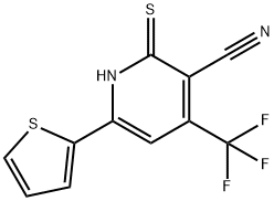2-疏基-6-(2-噻吩基)-4-三氟代甲基吡啶-3-腈 结构式
