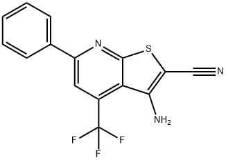 3-氨基-6-苯基-4-(三氟甲基)噻吩[2,3-B]吡啶-2-甲腈 结构式