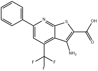3-氨基-6-苯基-4-(三氟甲基)噻吩并[2,3-B]吡啶-2-羧酸 结构式