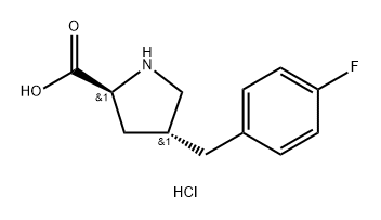 (2S,4R)-4-(4-氟苄基)吡咯烷-2-羧酸盐酸盐 结构式