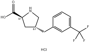 反-4-(3-三氟甲基苄基)-L-脯氨酸盐酸盐 结构式