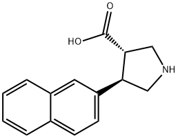 (3S,4R)-4-(萘-2-基)吡咯烷-3-羧酸 结构式