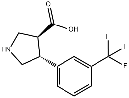 (3S,4R)-4-(3-(三氟甲基)苯基)吡咯烷-3-羧酸 结构式