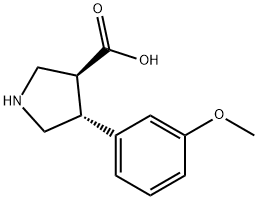 (3R,4S)-4-(3-甲氧基苯基)吡咯烷-3-羧酸 结构式