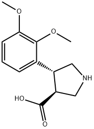 (3S,4R)-4-(2,3-二甲氧基苯基)吡咯烷-3-羧酸 结构式