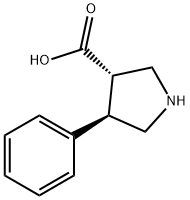 (3S,4R)-4-苯基吡咯烷-3-羧酸 结构式