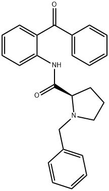 (2R)-N-(2-苯甲酰基苯基)-1-(苯基甲基)-2-吡咯烷甲酰胺 结构式