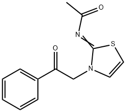 N-[3-(2-OXO-2-PHENYL-ETHYL)-3H-THIAZOL-2-YLIDENE]-ACETAMIDE 结构式