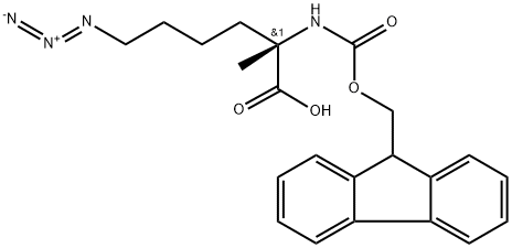 (S)-2-(((9H-芴-9-基)甲氧基)羰基氨基)-2-甲基-6-叠氮己酸 结构式