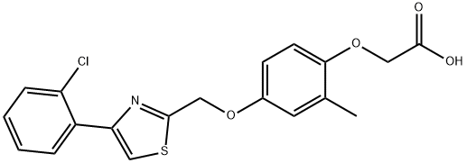 2-[4-[[4-(2-氯苯基)-2-噻唑基]甲氧基]-2-甲基苯氧基]乙酸 结构式