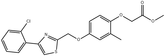 Acetic acid, 2-[4-[[4-(2-chlorophenyl)-2-thiazolyl]methoxy]-2-methylphenoxy]-, methyl ester 结构式