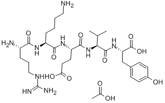 L-精氨酰-L-赖氨酰-L-ALPHA-谷氨酰-L-缬氨酰-L-酪氨酸二醋酸盐 结构式