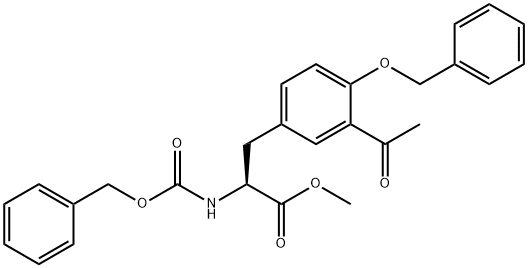 3-乙酰基-N-[苄氧羰基]-O-(苄基)-L-酪氨酸甲酯 结构式