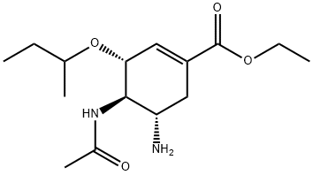 (3R,4R,5S)-4-(乙酰氨基)-5-氨基-3-(1-甲基丙氧基)-1-环己烯-1-羧酸乙酯 结构式