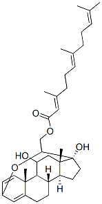 3,20-Epoxy-11,17-dihydroxy-21-[(3,7,11-trimethyl-1-oxo-2,6,10-dodecatrienyl)oxy]pregna-1,4-diene 结构式