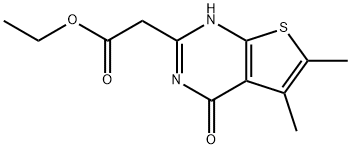 2-{5,6-二甲基-4-氧代-3H,4H-噻吩并[2,3-D]嘧啶-2-基}乙酸乙酯 结构式