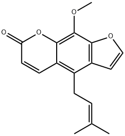 6-Hydroxy-7-methoxy-4-(3-methyl-2-butenyl)-5-benzofuranacrylic acid δ-lactone 结构式