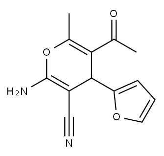 5-乙酰基-2-氨基-4-(2-呋喃基)-6-甲基-4H-吡喃-3-甲腈 结构式